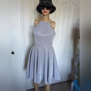 Dress Women's Silver Spaghetti Strap Mini Cocktail Dress women's size 8